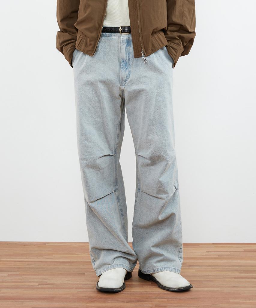 KIIMUIR Semi-Wide Parachute Denim Pants_Sky Blue