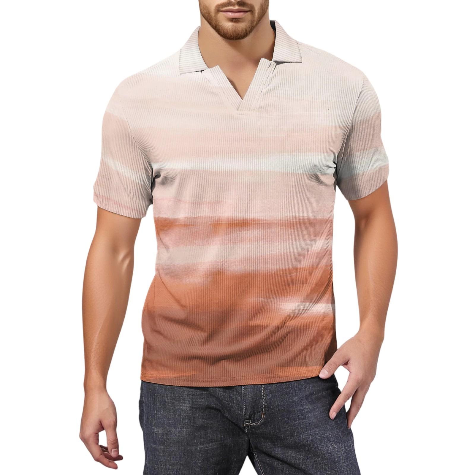 

Мужская модная футболка для гольфа с коротким рукавом и V-образным вырезом M