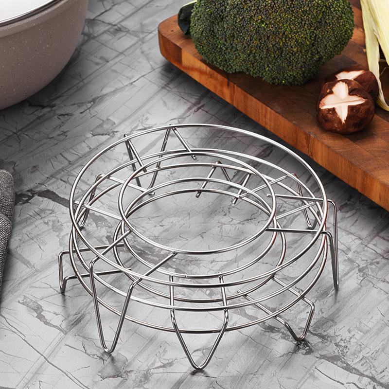 Household Kitchen Stainless Steel Steaming Rack Multi Functional Countertop Pot Rack Storage Rack Steamed Mantou Rack