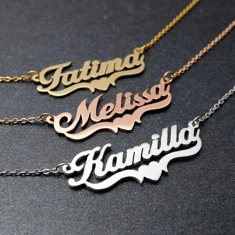 DIY Stainless Steel Name Necklace Gold Plated Initial Letter Bracelet Ring Bangle Personalized Custom Jewelry