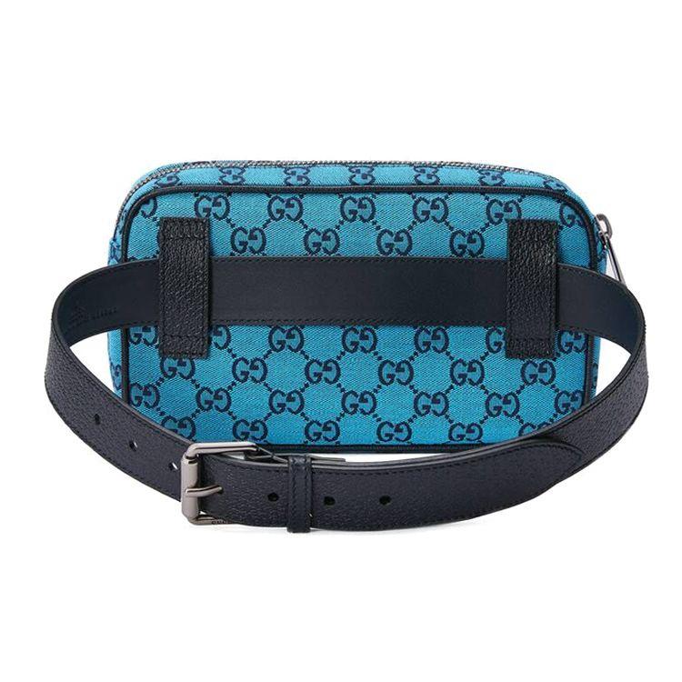 Gucci GG Vícebarevné Logo Plátěná Taška přes Hrudník Unisex Tašky Modrá Tmavě Modrá 658657-2UZAN-4487