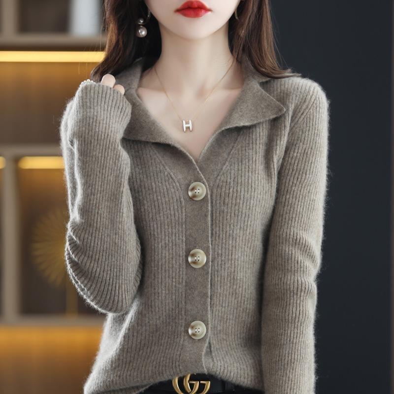 

Spring and Autumn New Suit Collar Knitted Cardigan Women s Collar Short Bottom Sweater Jacket Knitted Sweater Outer XXXL верблюд