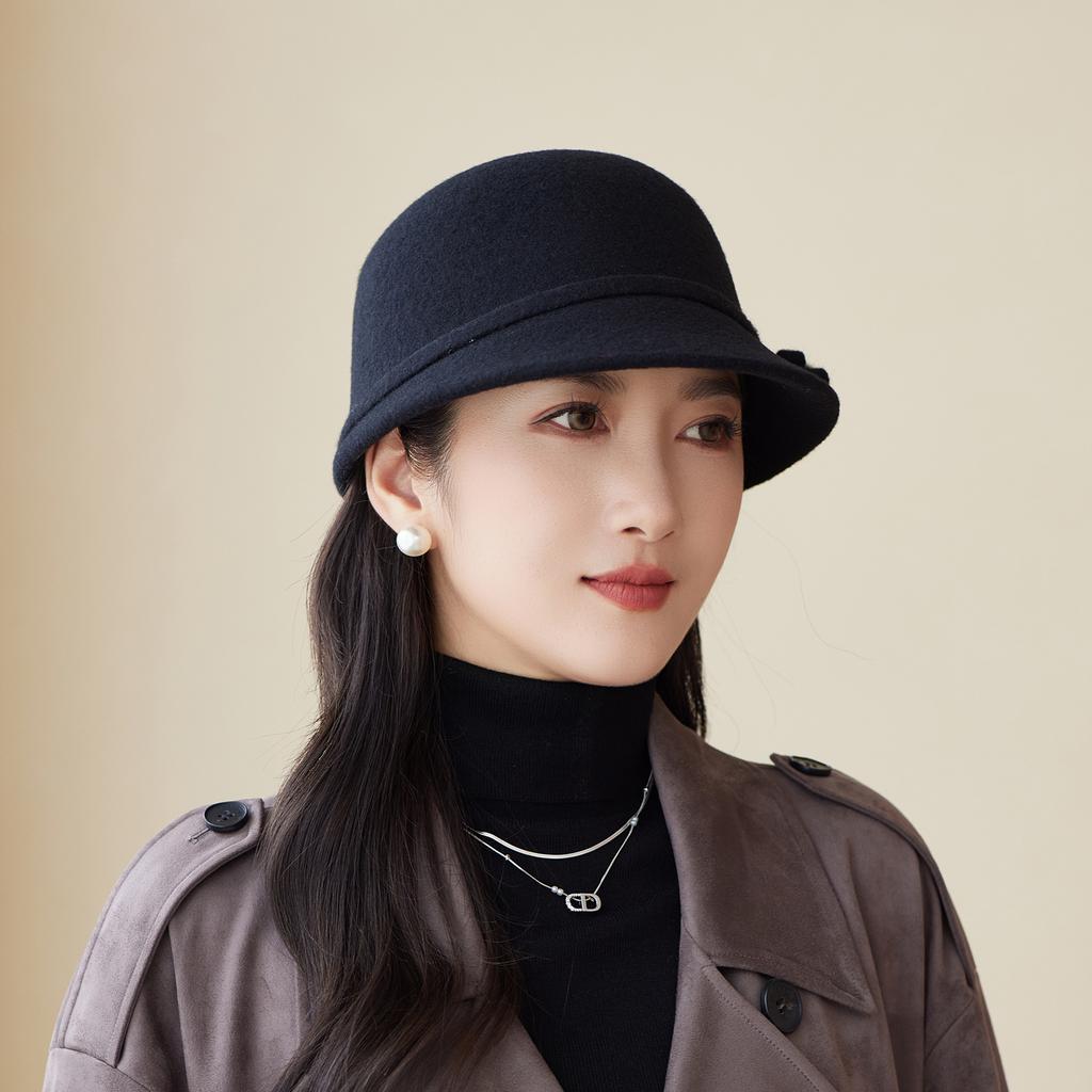 Autumn and Winter New Woolen Basin Hat Women's Outdoor Warm Fashion Fisherman Hat