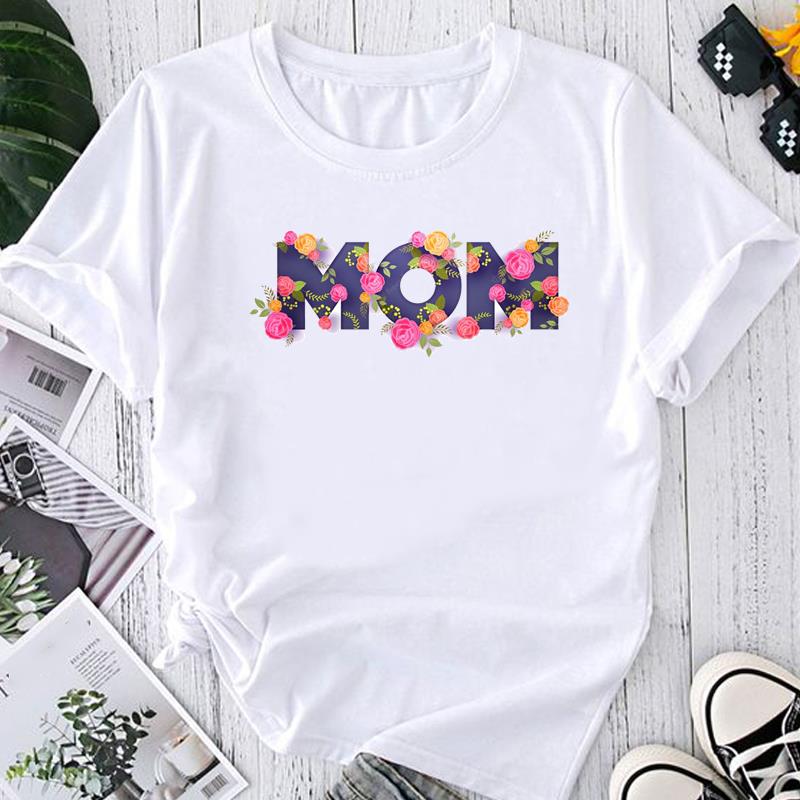 Asiatisk Størrelse-Trykt Grafisk T-skjorte Leopard Mamma Mamma Stil Trend 90-talls Uformelle Dameklær Sommertopp Damer Dame T Mote Kortermet T-skjorte