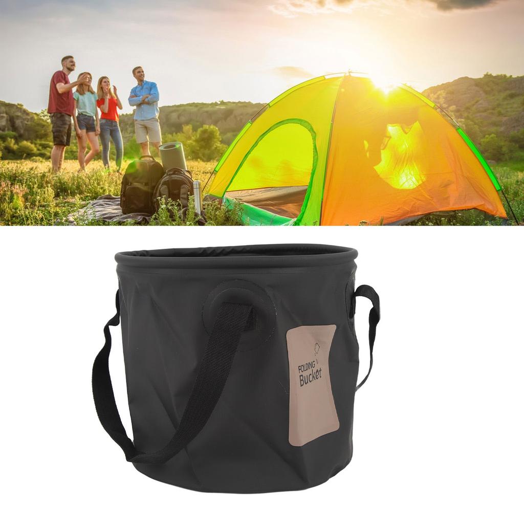 Collapsible Bucket 10L High Temperature Resistant Portable Folding Water Bucket with Handle for Camping Fishing Picnic