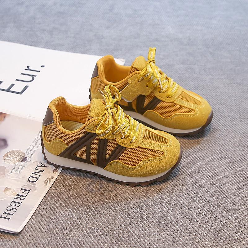 

2025 осень ретро спортивная обувь для мальчиков и девочек обувь Форреста Гампа детская обувь легкая нескользящая повседневная обувь модная универсальная 30 жёлтый