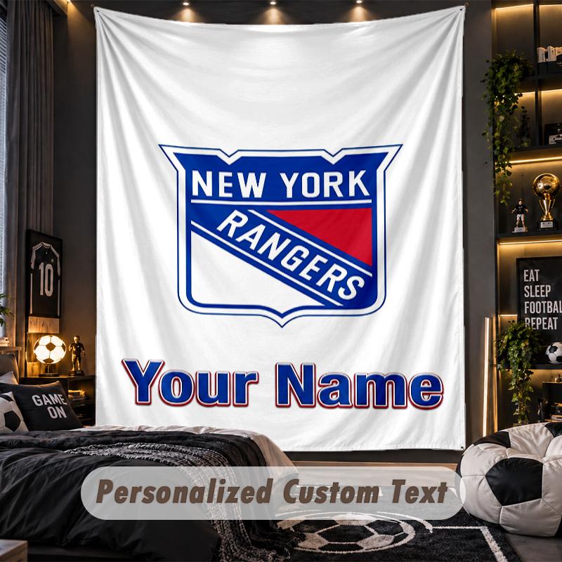 TapestryNew York Rangers Custom Name Text Personalized Wall Hanging Tapestry Home Wall Decor