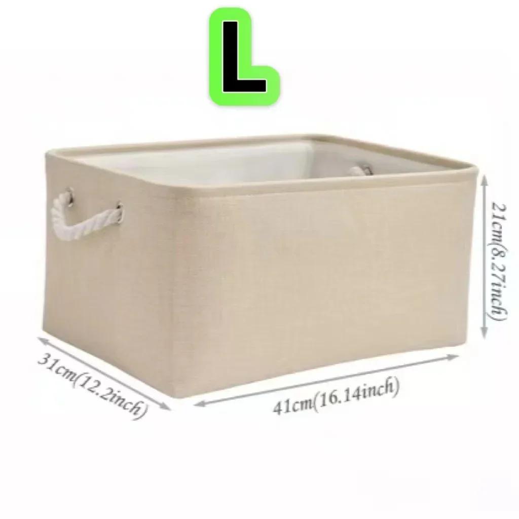 Foldable Storage Bins with Sturdy Cotton Handles Fabric Sundries Storage Basket for Home/Children's Toys/Wardrobe/Storage Basket