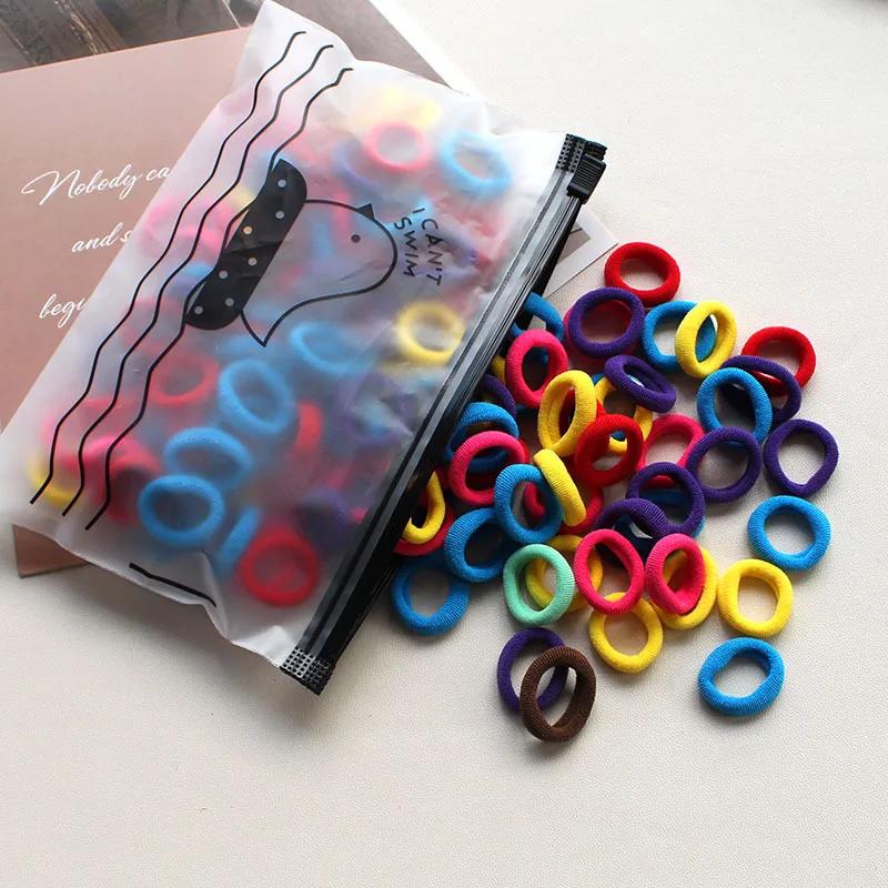 100pcs 2CM Kids Elastic Hair Bands Girls Gum Scrunchie Rubber Band for Children Nylon Hair Ties Headband Baby Hair Accessories