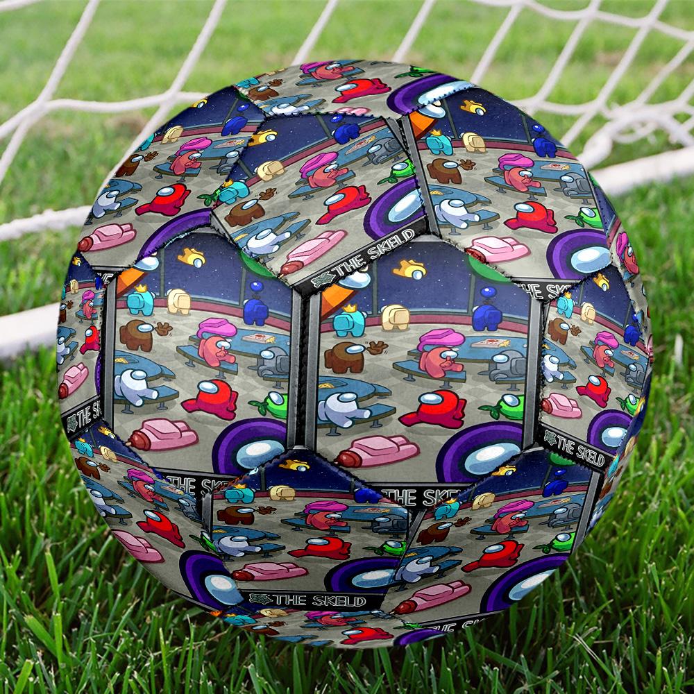 Among Us Print Size 5 Soccer Ball, Standard Match Football for Sports Game and Team Practice, Ideal Gift for Soccer Fans