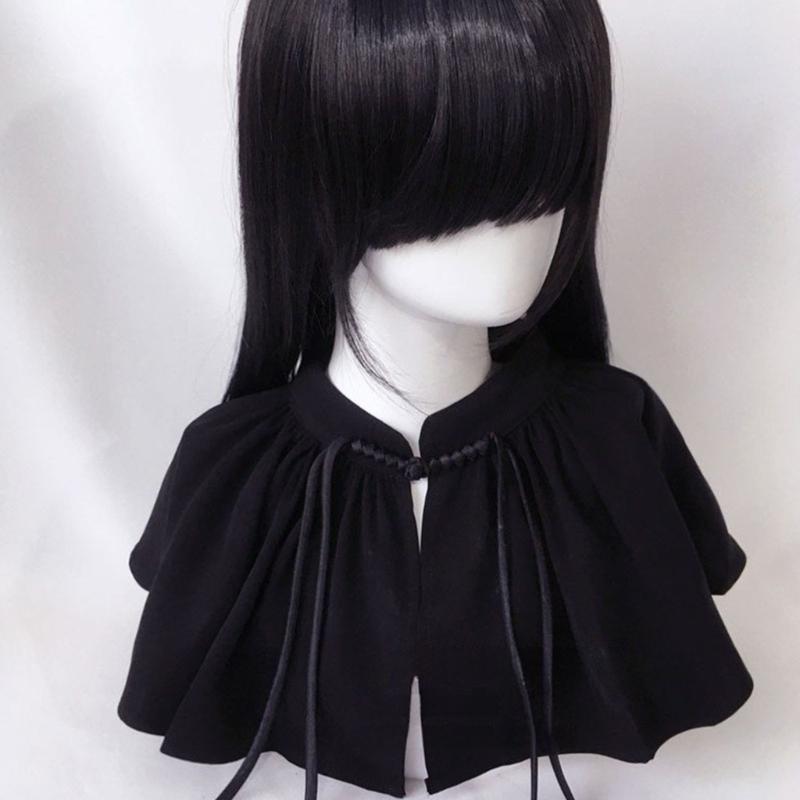 Mystical Capelet for Fashion Enthusiasts Unique Street Style Shawl Solid Color Shoulder Wrap for Themed Event