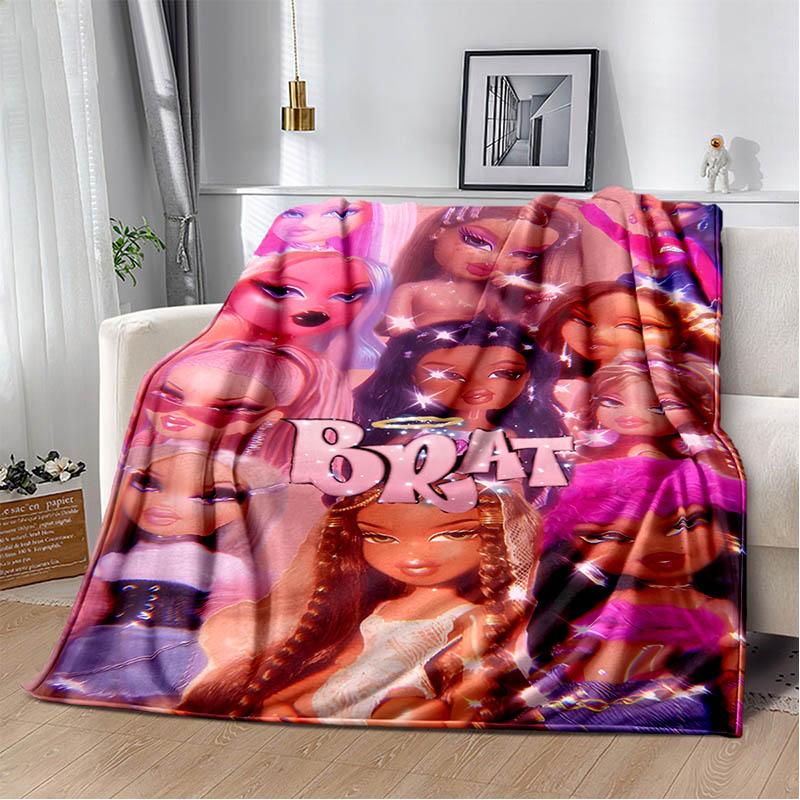 Bratz kawaii printed blanket Picnic blanket Warm blankets Outdoor Blanket Home bed linings blankets for beds Birthday Gift