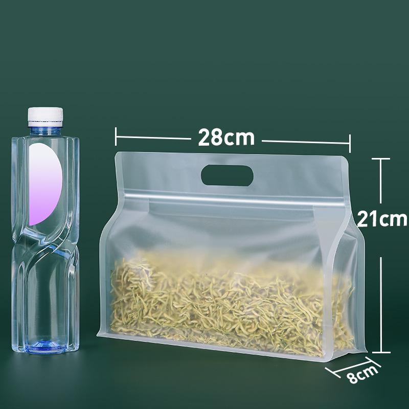 Frosted Transparent Eight-Side Sealed Tea & Food Packaging Bag with Buckle and Self-Supporting Design