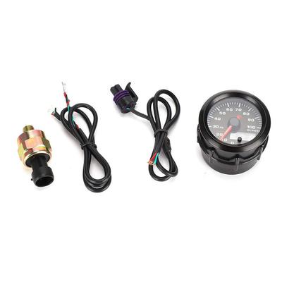 Hydraulic Gauge, Qiilu 2 Inch 52mm Car Hydraulic Gauge, 7 Colors Digital LED Meter Hydraulic Meter with Pointer Sensor