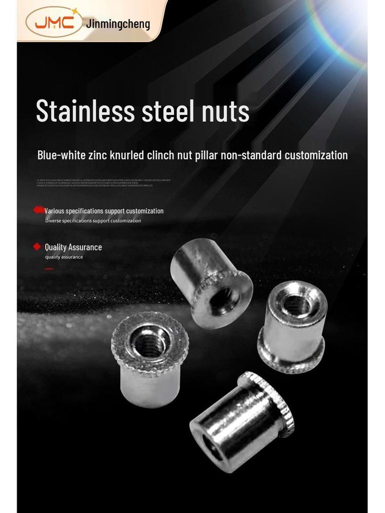 Blue-White Zinc Knurled Clinch Nut Column with Through-Hole Stud (GE Screw)