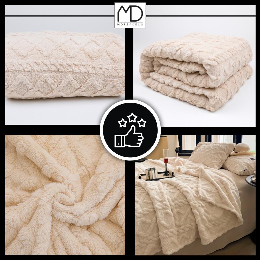 Scandinavian Blanket Thick Bedspread Warm Pledge 160X200 Cm Gift Beige
