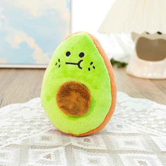 Plush Fruit Dog Toy Soft Squeaky Dog Chew Toy Stuffed Avocado Kiwi Fruit Puppy Teething Toy for Interactive Play Dogs Boredom Relief