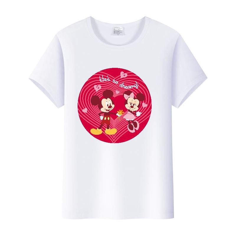 Casual Disney Cartoon Minnie Summer Blouses Men T-shirt White 2000s Tees Women Tshirt Ladies Mickey Mouse Tops Oversized Clothes