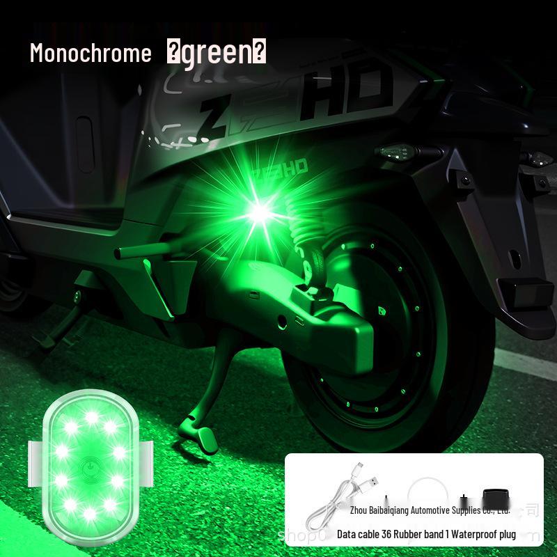 Electric Motorcycle with Touch Charging & Flashing Airplane Lights, Seven-Color Drone-Style Anti-Collision Warning
