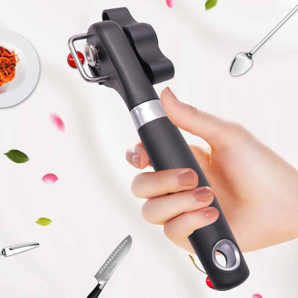 Abrelatas de Corte Seguro, Abrelatas de Borde Suave manual de Plástico Herramienta de Cocina Profesional para Tapas de Latas Gadgets de Cocina