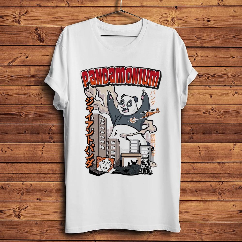Panda Kaiju Attack Pandamonium Funny T Shirt Men,Short Sleeve O-neck Casual TShirt,Streetwear U