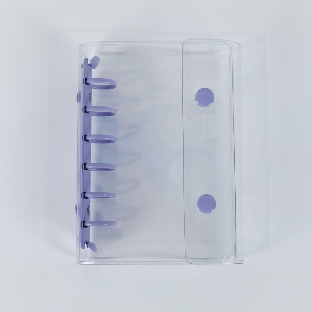 Candy Color Macaron-Themed A7 Binder Cover 6-Hole Transparent Collectible Organizer Double Button Widening Collect Book