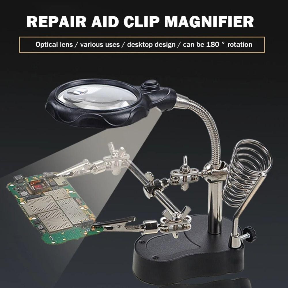 3.5X 12X Welding LED Magnifier Adjustable Chip Repair Magnifier  Phone Repair