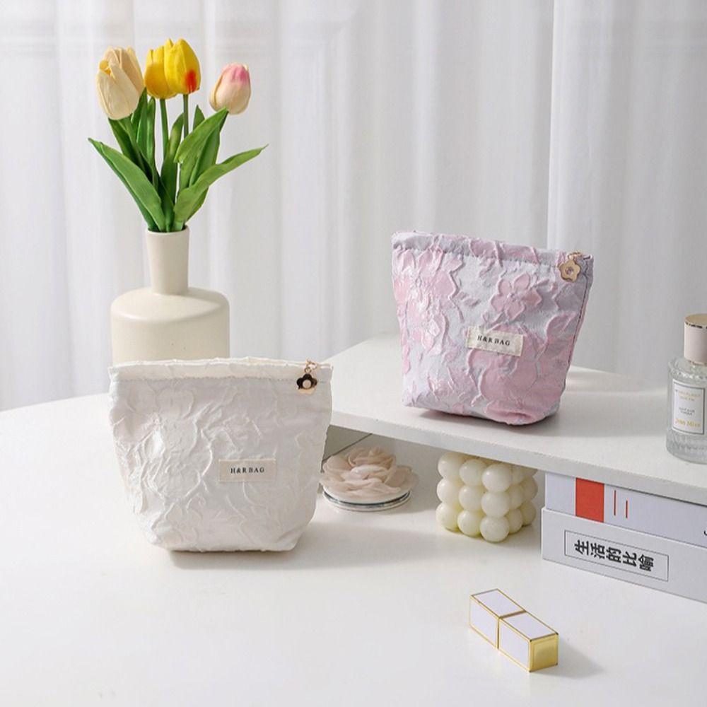 

Цветная косметичка для хранения, большая вместительная косметичка, переносная косметичка с цветком, помада