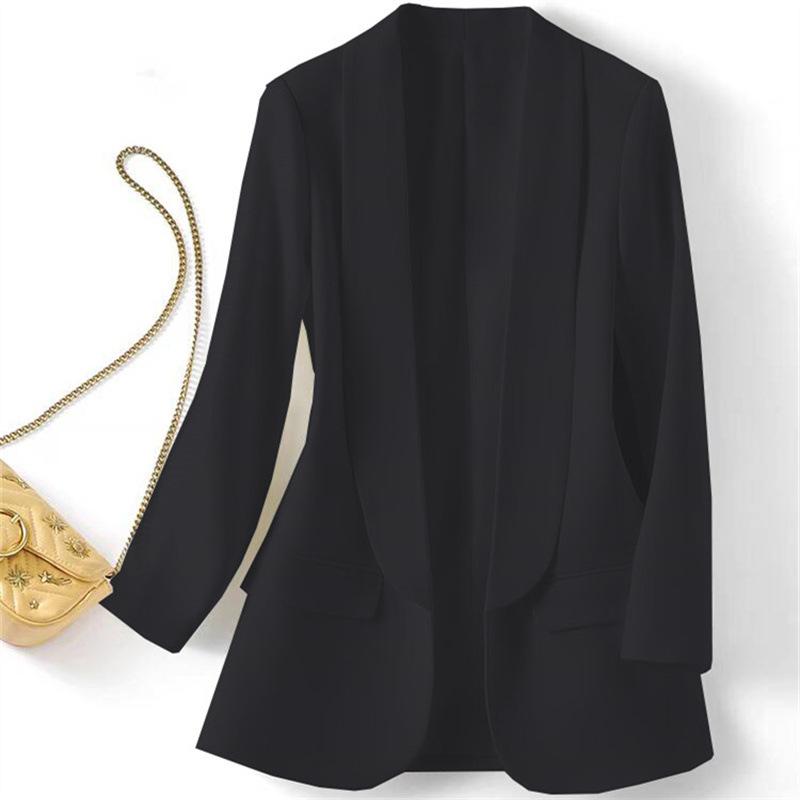 Spring and Autumn Hot Style Commuting Solid Color Collar Long Sleeve Coat for Women