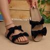 Large Size Flat-bottomed Bow One-word Slippers Women's Popular Summer New Middle East Hot-selling Cool Slippers Women