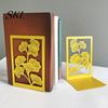 Non-slip Bookend 1 Pair Metal Decorative Bookends, Ginkgo Leaf/Monstera Book Ends for Sturdy Support Bookshelf, Non-Skid Stopper Home Office