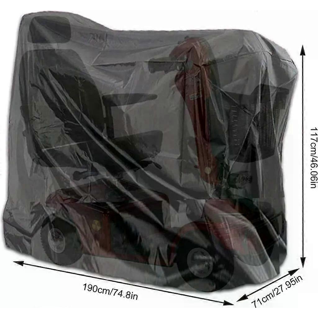 Winterbeauy Electric Mobility Scooter Cover, 210D Oxford Scooter Cover Waterproof Rain Cover for Wheelchair Protective Cover (190*71*117cm)