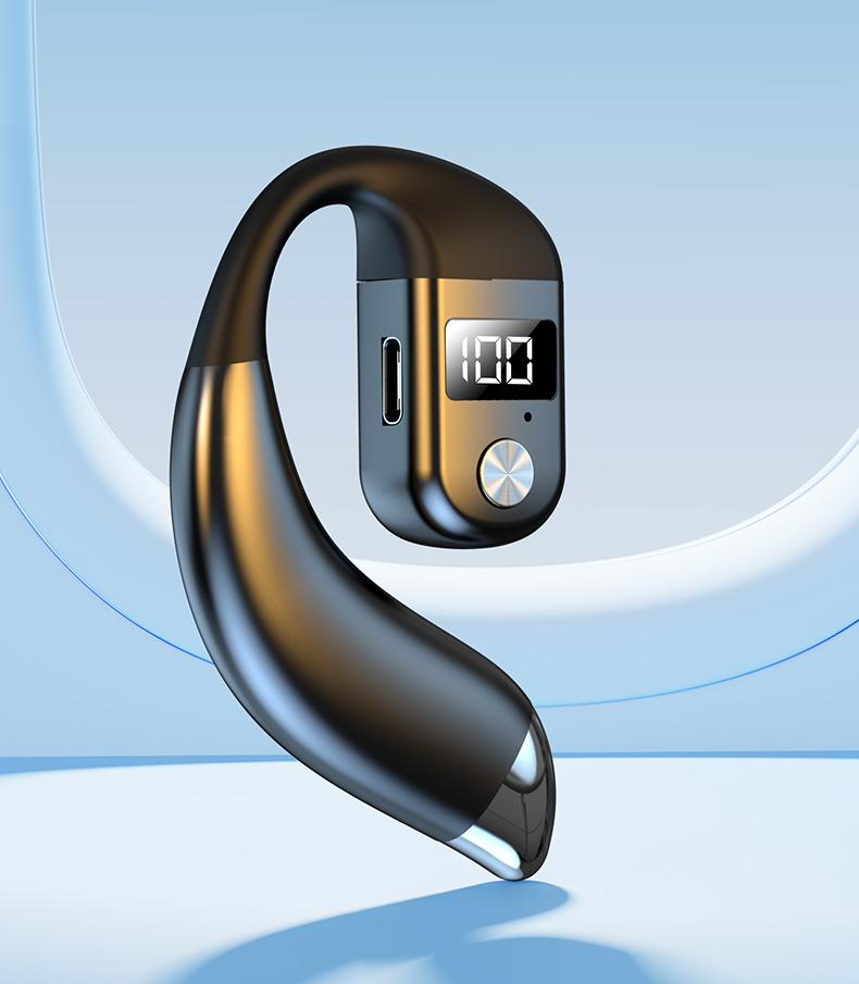 Wireless Bluetooth 5.4 Earphone Ear Hook Headphone LED Display HiFi Stereo Noise Reduction Sport Waterproof Headset