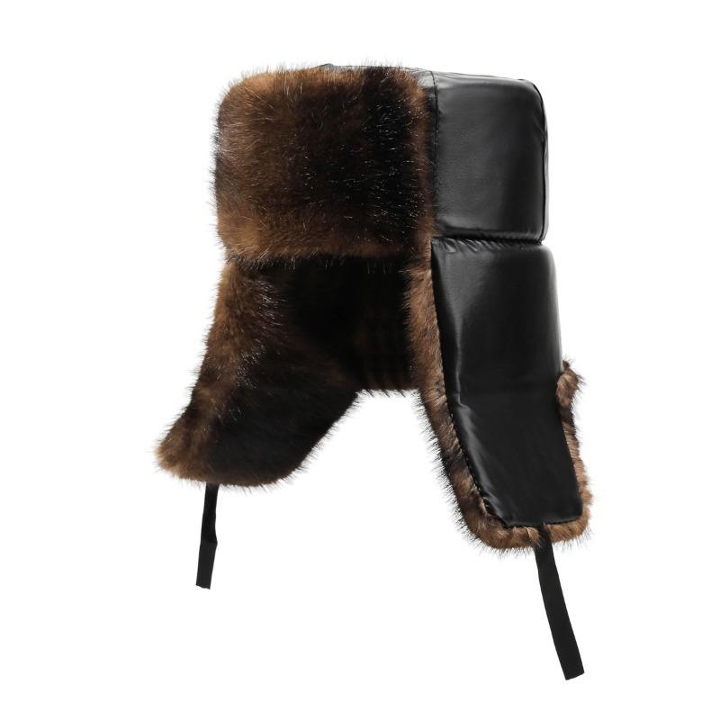 Hat Men's winter ear protection hat Windproof and cold proof Thickened warm imitation fox fur Prince landlord hat