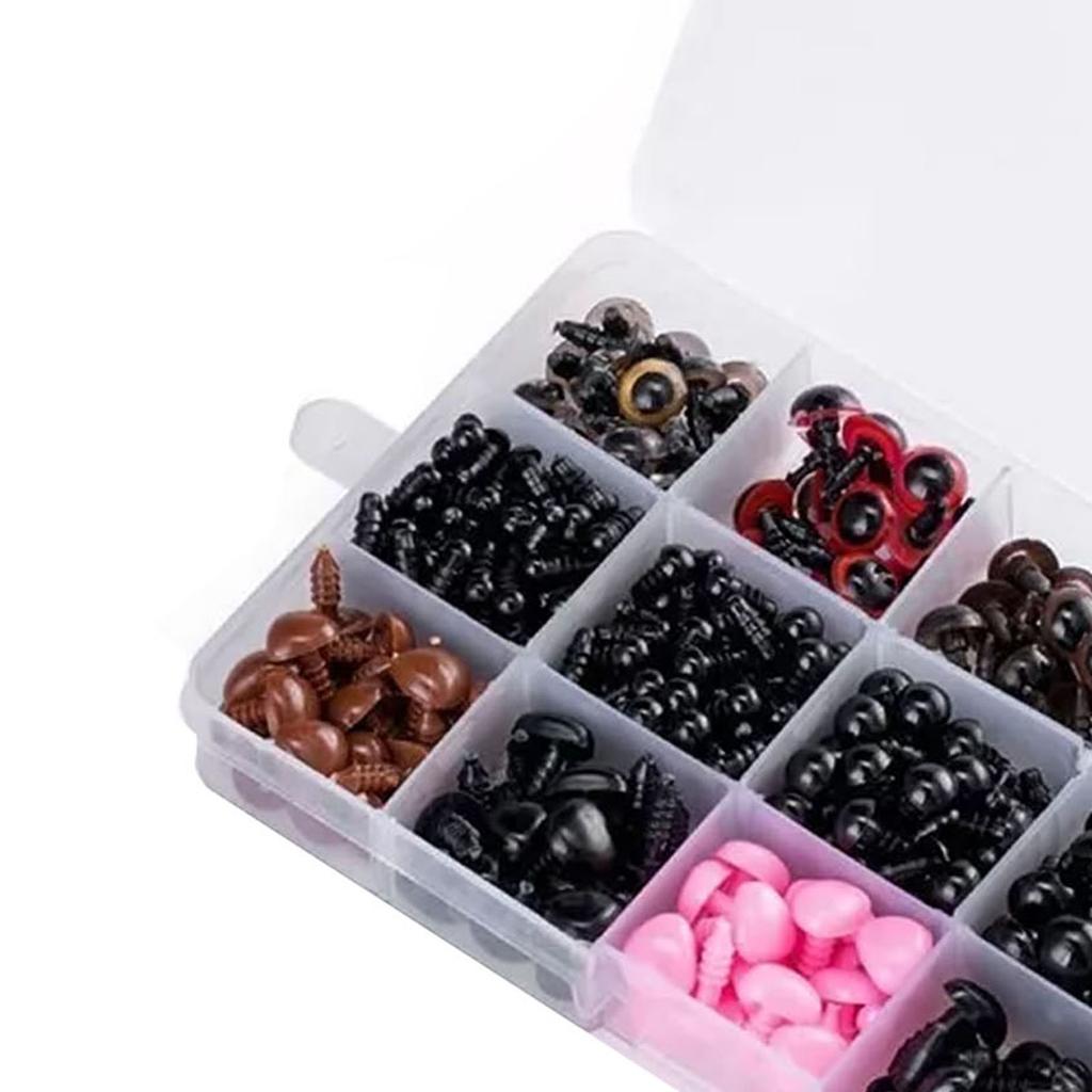 752Pcs Safety Eyes Noses Plastic Resin Assorted Sizes Colors Smoothing Doll Eyes Noses for Crochet Sewing Plush Toy