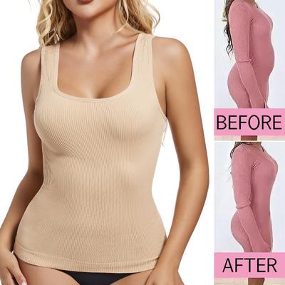 Damen Shapewear Mieder mit Korsett und Bauchweg-Funktion, nahtlos, Figurformendes Oberteil, Shapewear-Tanktop, Shapewear-Shirt