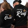 Women's Fashion New Hot 2025 Autumn and Winter Wish Quick Sell Couple Sweatshirt Hooded Printing King Queen Casual Style