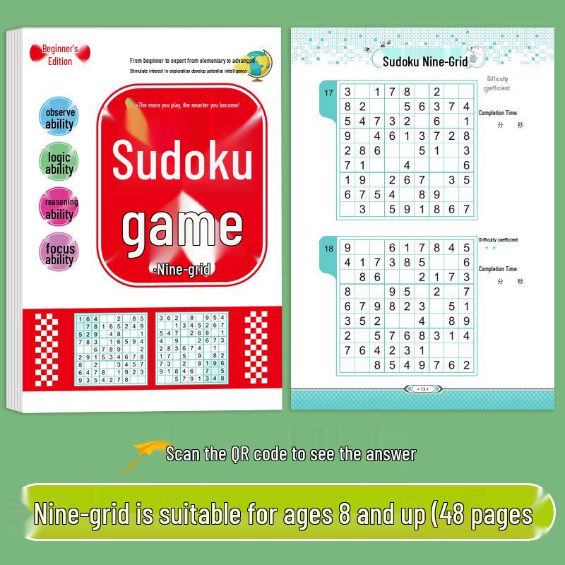 

Children s Beginner Sudoku Puzzle Book for Primary Students: Educational Thinking Training with 4x4, 6x6, and 9x9 Grids