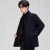 FAPAI Men's 88% Wool Blend Single-Breasted Mid-Length Coat