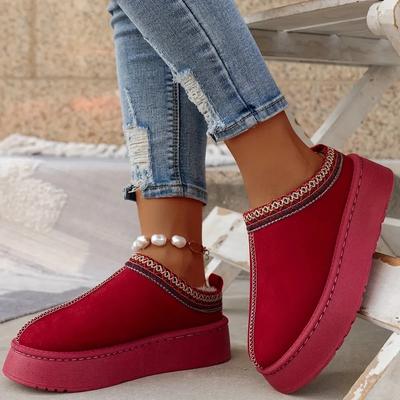 New Ankle Flats Platform Women Snow Boots Suede Plush Warm Winter New Thick Shoes Chelsea Women Boots Plus Size 43