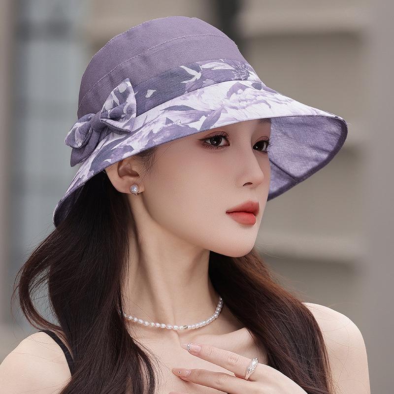 Fashion lace bucket hat women's summer new organza sunscreen hat shade UV protection versatile sun hat