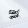 OAHLAN Fashion Jewelry Vintage Viking Rune Double Headed Snake Stainless Steel Ring for Men Gifts