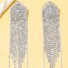 Fashion New Statement Earring Long Full Rhinestone Big Earrings For Women Shining Tassel Dangle Earrings Wedding Jewelry Gift