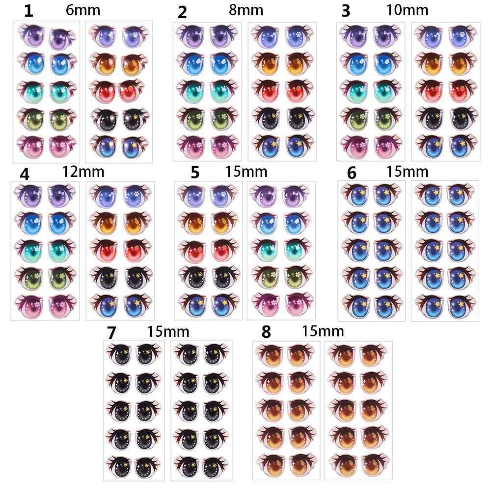 Toys DIY Doll Accessories Face Organ Paster Clay Decals Love Cute Sticker Cartoon Eyes Stickers