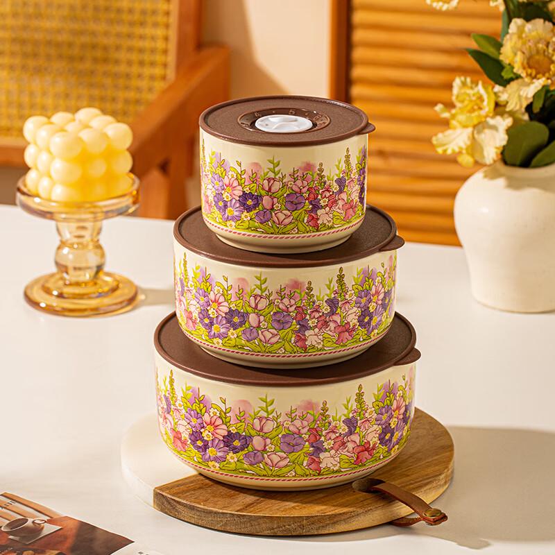 Ceramic Food Storage Bowl Set (3-Piece)