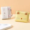Fashion Short Cat Wallet Multi Card Position Zipper Cartoon Wallet Pu Leather with Lanyard Student Card Coin Purse Gifts