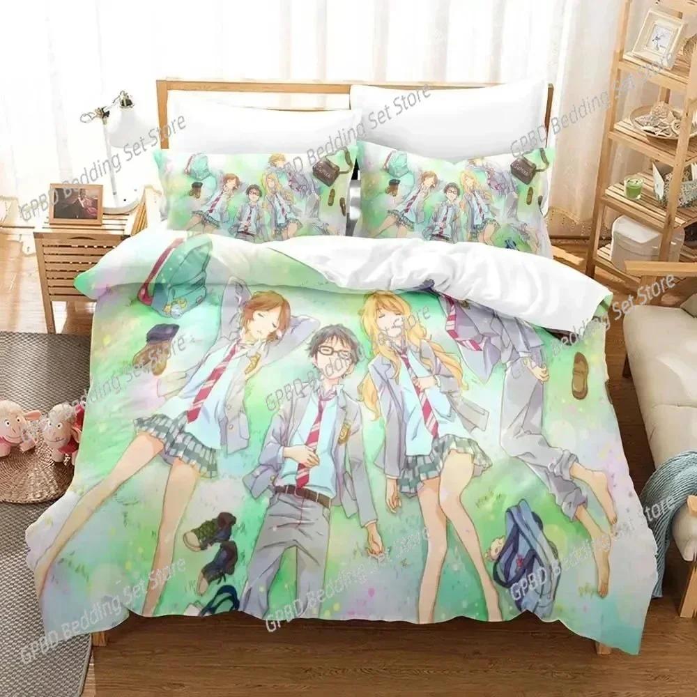 Anime Your Lie in April 3D NEW Duvet Cover Pillowcase Bedding Set Adult Boy Girl Bedroom Decoration Children Single Double Large