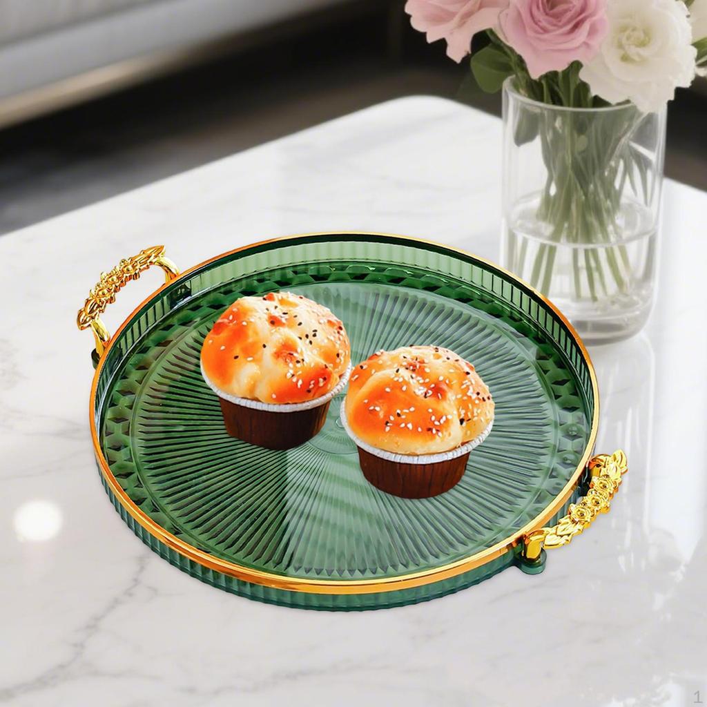 Round Serving Tray Cake Display Plate Multipurpose Snack Storage Holder Fruit Food