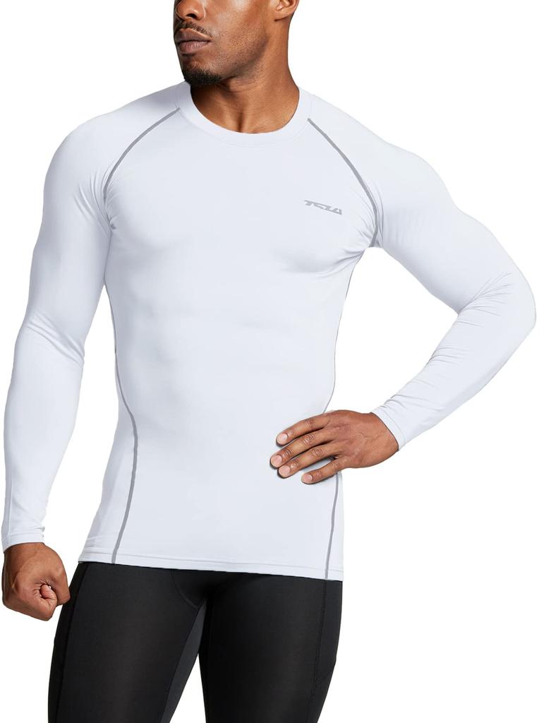 Tesla Long Sleeve Sports Set and Compression Top with Fleece Lining for and Perfect for Cold and Heat Tech Men's Undershirt, 2-Piece
