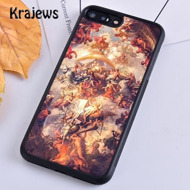 Krajews Vintage Baroque Painting Phone Case Cover For iPhone 17 Air 16 15 14 Plus 12 13 Pro Max Coque Fundas